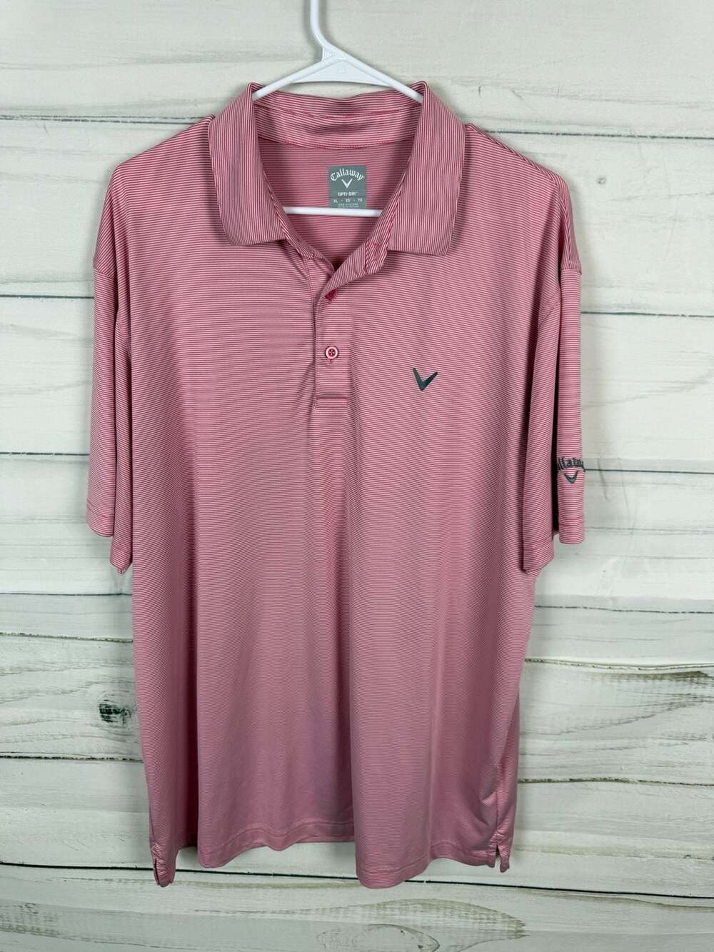 Callaway Opti-Dri Short Sleeve Striped Golf Polo Shirt - Men's XL